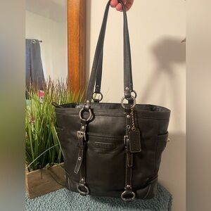 Coach Black Leather Shoulder Bag
